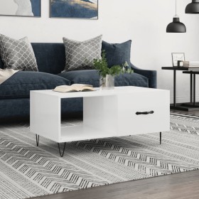 Couchtisch aus glänzend weißem Sperrholz, 90 x 50 x 40 cm von vidaXL, Couchtisch - Ref: Foro24-829206, Preis: 49,92 €, Rabatt: %