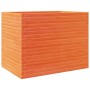 Jardinera madera maciza de pino marrón cera 90x60x68,5 cm