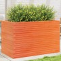 Jardinera madera maciza de pino marrón cera 110x60x68,5 cm