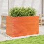 Jardinera madera maciza de pino marrón cera 110x60x68,5 cm