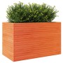 Jardinera madera maciza de pino marrón cera 110x60x68,5 cm