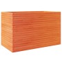 Jardinera madera maciza de pino marrón cera 110x60x68,5 cm