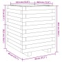 Jardinera madera maciza de pino blanco 40x40x49,5 cm