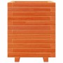 Jardinera madera maciza de pino marrón cera 40x40x49,5 cm