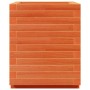 Jardinera madera maciza de pino marrón cera 40x40x49,5 cm