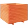 Jardinera madera maciza de pino marrón cera 60x60x49,5 cm
