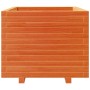 Jardinera madera maciza de pino marrón cera 60x60x49,5 cm
