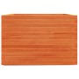 Jardinera madera maciza de pino marrón cera 70x70x49,5 cm