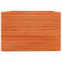 Jardinera madera maciza de pino marrón cera 70x70x49,5 cm