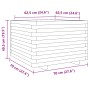 Jardinera madera maciza de pino marrón cera 70x70x49,5 cm