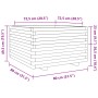 Jardinera madera maciza de pino blanco 80x80x49,5 cm