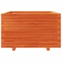 Jardinera madera maciza de pino marrón cera 80x80x49,5 cm