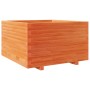 Jardinera madera maciza de pino marrón cera 80x80x49,5 cm