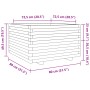 Jardinera madera maciza de pino marrón cera 80x80x49,5 cm