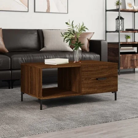 Mesa de centro madera contrachapada roble marrón 90x50x40 cm de vidaXL, Mesas de centro - Ref: Foro24-829219, Precio: 45,11 €...
