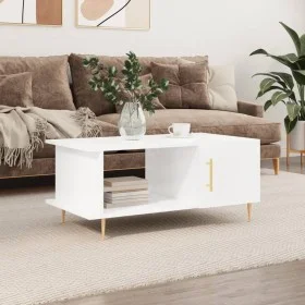 Couchtisch aus glänzend weißem Sperrholz, 90 x 50 x 40 cm von vidaXL, Couchtisch - Ref: Foro24-829478, Preis: 48,58 €, Rabatt: %