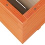 Jardinera madera maciza de pino marrón cera 100x100x49,5 cm