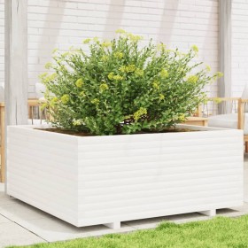 Jardinera madera maciza de pino blanco 110x110x49,5 cm