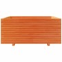 Jardinera madera maciza de pino marrón cera 110x110x49,5 cm