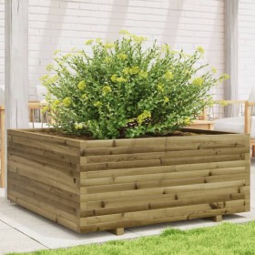 Jardinera madera de pino impregnada 110x110x49,5 cm en Maceteros y jardineras | Comprar online en Foro24