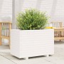 Jardinera madera maciza de pino blanco 70x40x49,5 cm