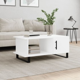 Mesa de centro madera contrachapada blanco 90x50x40 cm