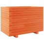 Jardinera madera maciza de pino marrón cera 70x40x49,5 cm