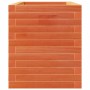 Jardinera madera maciza de pino marrón cera 70x40x49,5 cm