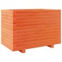 Jardinera madera maciza de pino marrón cera 70x40x49,5 cm