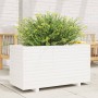 Jardinera madera maciza de pino blanco 90x40x49,5 cm