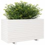 Jardinera madera maciza de pino blanco 90x40x49,5 cm