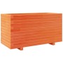 Jardinera madera maciza de pino marrón cera 90x40x49,5 cm
