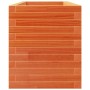 Jardinera madera maciza de pino marrón cera 110x40x49,5 cm