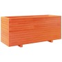 Jardinera madera maciza de pino marrón cera 110x40x49,5 cm