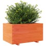 Jardinera madera maciza de pino marrón cera 90x60x49,5 cm