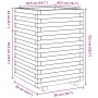 Jardinera madera maciza de pino 50x50x72,5 cm
