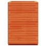 Jardinera madera maciza de pino marrón cera 50x50x72,5 cm