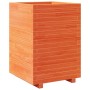 Jardinera madera maciza de pino marrón cera 50x50x72,5 cm