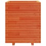 Jardinera madera maciza de pino marrón cera 60x60x72,5 cm
