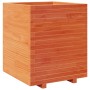 Jardinera madera maciza de pino marrón cera 60x60x72,5 cm