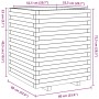 Jardinera madera maciza de pino marrón cera 60x60x72,5 cm