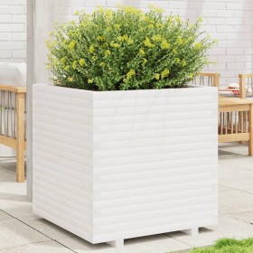 Jardinera madera maciza de pino blanco 70x70x72,5 cm