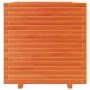 Jardinera madera maciza de pino marrón cera 70x70x72,5 cm