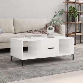Glossy white plywood coffee table 102x50x40 cm by vidaXL, Coffee table - Ref: Foro24-829302, Price: 51,95 €, Discount: %