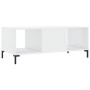 Mesa de centro madera contrachapada blanco brillo 102x50x40 cm