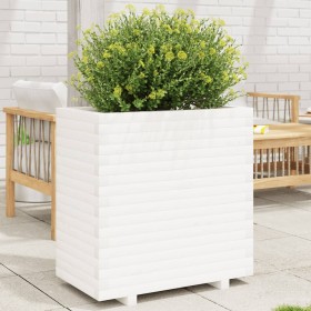 Jardinera madera maciza de pino blanco 70x40x72,5 cm