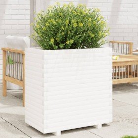 Jardinera madera maciza de pino blanco 70x40x72,5 cm en Maceteros y jardineras | Comprar online en Foro24