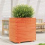 Jardinera madera maciza de pino marrón cera 70x40x72,5 cm
