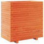 Jardinera madera maciza de pino marrón cera 70x40x72,5 cm