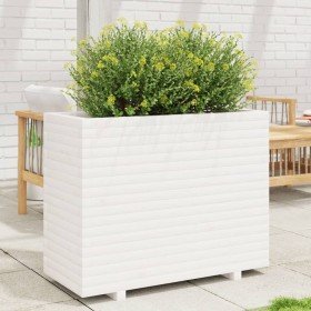 Jardinera madera maciza de pino blanco 90x40x72,5 cm en Maceteros y jardineras | Comprar online en Foro24